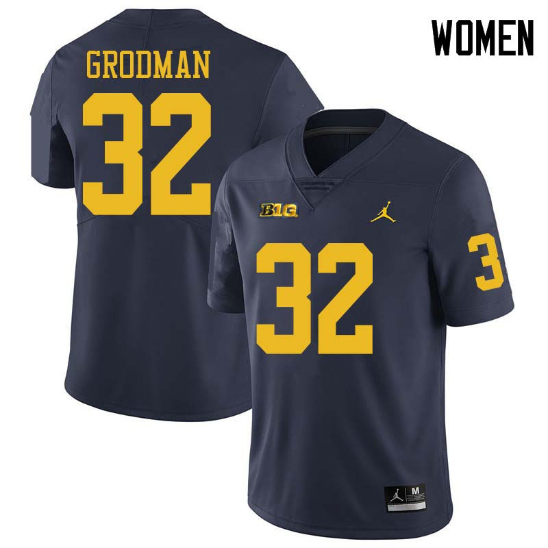 Jordan Brand Women #32 Louis Grodman Michigan Wolverines College Football Jerseys Sale-Navy